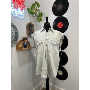 USA Biker Ride with Pride Denim Cutoff Vest